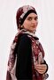 Black-Burgundy Patterned Shawl Lina 25042507340 - 2