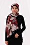 Black-Burgundy Patterned Shawl Lina 25042507340 - 4