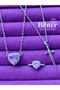 Snow White and Hunter Necklace Steel Pink Heart Sword Couple Necklace and Ring Set Lover Necklace