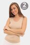 2-Pack Women's Bamboo Invisible Tank Top with Thick Straps in Skin Color