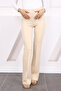 Beige Floral Spanish Flared Pants - 4