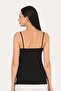 Black 2-Piece Women's Tulle Strap Tank Top Cotton Lycra - 4