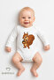 100% Cotton Long Sleeve Snap Fastener Baby Bodysuit with Cute Animal Figures, Comfortable Fit, Cute Patterned Bodysuit