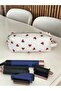 Heart Patterned Special Print Cotton Fabric Hair Styling Bag / Cosmetic Bag / Organizer