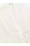 Mandarin Collar Waist Lace-Up 3/4 Wide Sleeve Kimono - 5