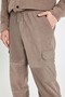 Regular Fit Fleece Sweatpants with Elastic Waist and Cargo Pockets A7040Ax24Au - 5