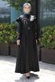 Stoned Burning Pattern Abendkleid Schwarz 11403