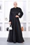 Pearl Lace Glitter Evening Dress Black 12252 - 3