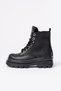 Children's Black Lace-Up Zippered Non-Slip Sole Boots - 3