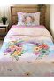 Flower and Rainbow Patterned 2-Piece Bedding Set - 160x220 cm, Single - 2