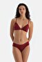 Burgundy Basic Triangle Form Soft Bra - 4