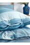 طقم مفروشات HOME NATURAL مزدوج - أزرق بترولي - 3