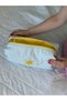 Blue Gingham Hair Styling Bag with Yellow Sun Embroidery, Large Size Travel Bag - 6