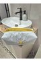Blue Gingham Hair Styling Bag with Yellow Sun Embroidery, Large Size Travel Bag - 7