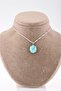 Certified Turquoise (Gemstone) Natural Stone Pendant Included with Silver Chain - 2