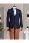 Italian Style Slim Fit Combination Suit Navy Blue T13925 - 6