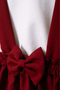 Girl's Baby Burgundy Crepe Dress Bandana Long Sleeve Badi Set - 6