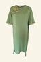 Gold Embroidered Green Combed Oversize Dress - 2
