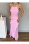 Chiffon Detailed Long Length Body Hugging Night Graduation Engagement Women's Dress - 5