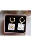 Women's Daisy Figured Steel Earrings - 5