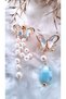Women's Pearl Butterfly Figure Steel Plated Earrings - 5
