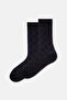 Black Men's Quadrilateral Pattern Bamboo Socks