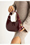 Sorelis Women's Patent Leather Baguette Cherry Bag Zipper Closure Shoulder Bag with Strap Detail