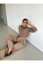Striped Shirt Trousers Mink Suit - 4