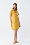 Women's Cotton Combed Short Sleeve Buttoned Yellow Tunic Nightgown 13109 - 3