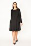 Women's Black Plus Size Front Zipper Waist Band Dress 65n35673 - 3