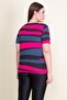 Women's Large Size Fuchsia Crew Neck Cotton Fabric T.shirt 65n21080 - 6