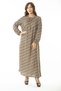 Women's Large Size Yellow Maxi Length Long Dress with Gathering Collar and Elastic Cuff Detail 65N36905 - 4