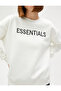 Text Embroidered Sweatshirt Thick Cotton - 5