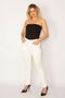 Women's Large Size Bone Lycra 5 Pocket Jeans Trousers 65n34294 - 3