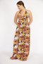 Women's Colorful Large Size Backless Strappy V-Neck Slit Long Dress 65n36560 - 4