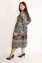 Women's Large Size Colorful Front Buttoned Waist Gathered Dress 65n34612 - 3