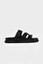 Genuine Leather Mb3838-S Orthopedic Sole Women's Black Slippers - 3