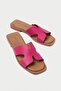 Genuine Leather Mbgvn656Fs Women's Fuchsia Flat Slippers