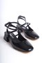 Mbbrz404-S Women's Mary Jane Blunt Toe Block Short Heeled Black Patent Leather Shoes - 4