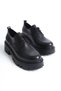 Mubiano Genuine Leather Collection Women's Lace-Up Thick Sole Loafer Black - Mcgvn2105 - S - 8