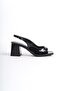 Mbhrn504-S Women's Open Back Patent Leather Black Heeled Shoes - 4