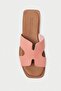 Genuine Leather Mbgvn656Pdr Women's Powder Flat Slippers - 6