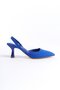 Mblnr703-M Women's Open Back Pointed Toe Satin Blue Stiletto & Heeled Shoes - 3