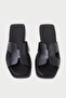 Genuine Leather Mbgvn656S Women's Black Flat Slippers - 2