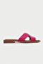 Genuine Leather Mbgvn656Fs Women's Fuchsia Flat Slippers - 3