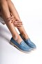 Mubiano Genuine Leather Collection Women's Ballerinas Blue -Mcsdd024-M - 2