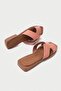 Genuine Leather Mbgvn656Pdr Women's Powder Flat Slippers - 7