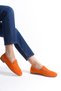 Mubiano Genuine Leather Collection Women's Suede Loafer & Ballerina Orange -Mcmng2103-Orj - 6