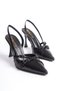 Mbhrn700-S Women's Open Back High Heels Pointed Toe Patent Leather Black Stiletto & Heeled Shoes - 2