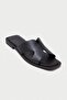 Genuine Leather Mbgvn656S Women's Black Flat Slippers - 4